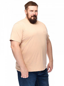 Мужская бежевая футболка большой размер GARANT